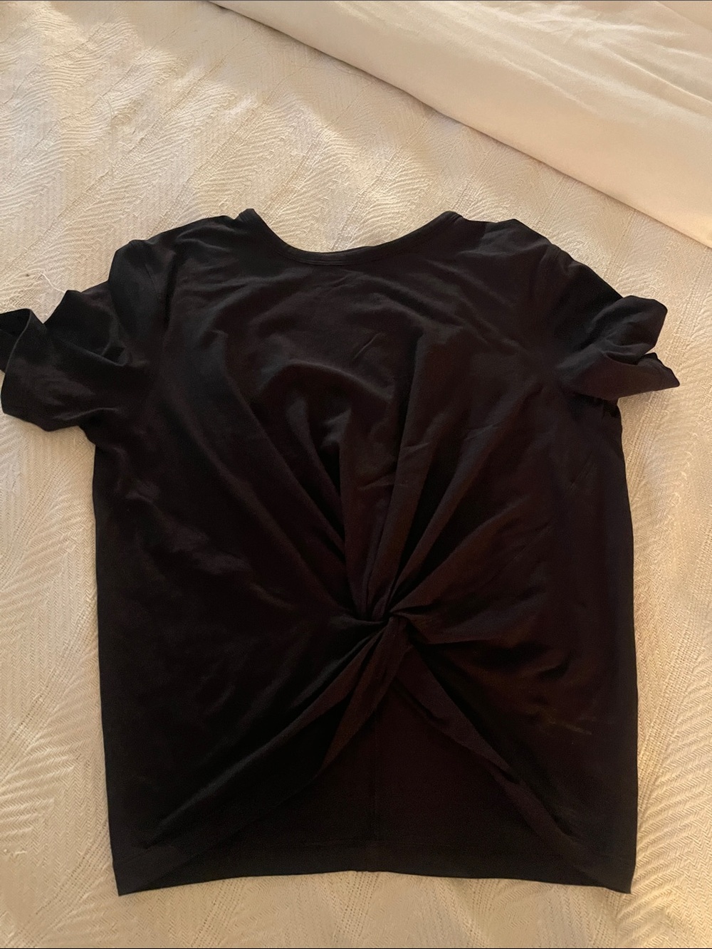 lululemon athletica Black Twist-Detail Short Sleeve Tee